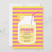 Roze limonade Birthday Party Invitation Kaart (Voorkant)