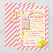 Roze limonade Birthday Party Kaart (Voorkant / Achterkant)