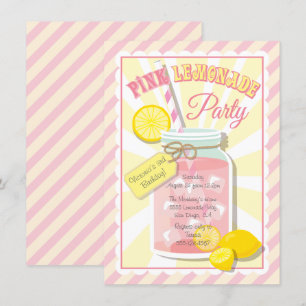 Roze limonade Birthday Party Kaart