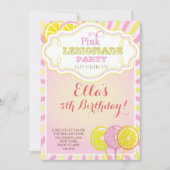 Roze limonade Birthday Party Kaart (Voorkant)