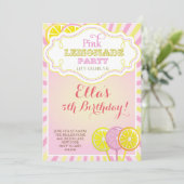 Roze limonade Birthday Party Kaart (Staand voorkant)