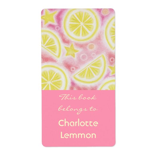 Roze limonade-bladplaatlabel grote roze etiket (Voorkant)
