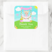 Roze limonade blond haar meisje verjaardag dank u vierkante sticker (Tas)