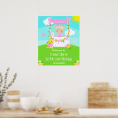 Roze limonade blond haar meisje verjaardag welkom poster (Keuken)