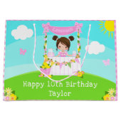 Roze limonade bruin haar meisje gelukkig verjaarda groot cadeauzakje (Voorkant)