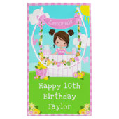 Roze limonade bruin haar meisje gelukkig verjaarda klein cadeauzakje (Achterkant)