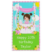 Roze limonade bruin haar meisje gelukkig verjaarda klein cadeauzakje (Voorkant)