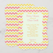 Roze limonade Chevron Baby shower Kaart (Voorkant / Achterkant)