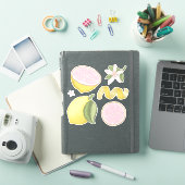 Roze limonade citroen bloem citrus sticker vel (iPad Cover)