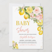 Roze limonade Citrus Bloemen Baby shower Kaart (Voorkant)