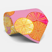 Roze limonade Citrus Graphic Retro Stropdas (Opgerold)