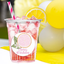 Roze limonade citrus verjaardagsgunst Sticker
