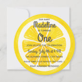 Roze limonade eerste verjaardagsuitnodiging kaart (Voorkant)