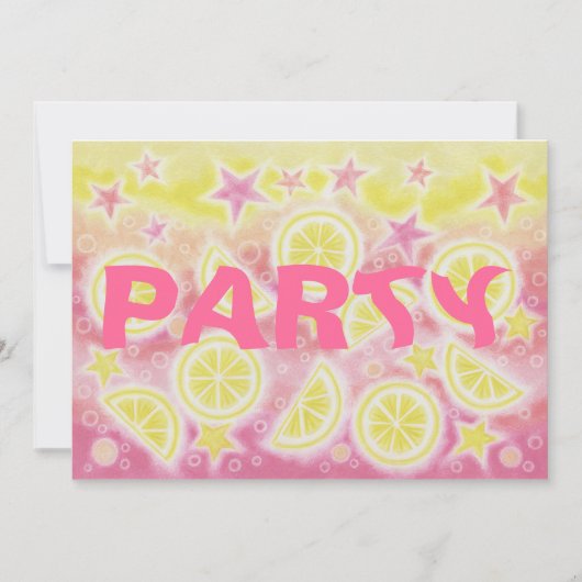 Roze limonade feestrechthoek kaart (Voorkant)