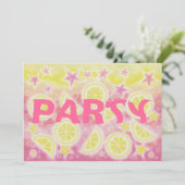 Roze limonade feestrechthoek kaart (Staand voorkant)