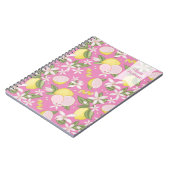 Roze limonade Floral gepersonaliseerd Notitieboek (Linkerzijde)