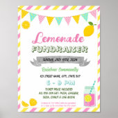 Roze limonade fondsenwerving event sjabloon poster (Voorkant)