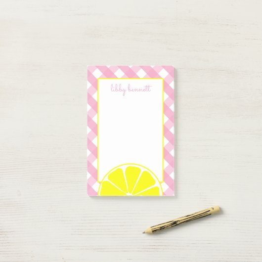 Roze limonade gepersonaliseerd Post-it Notitieblok Post-it® Notes (Op bureau)