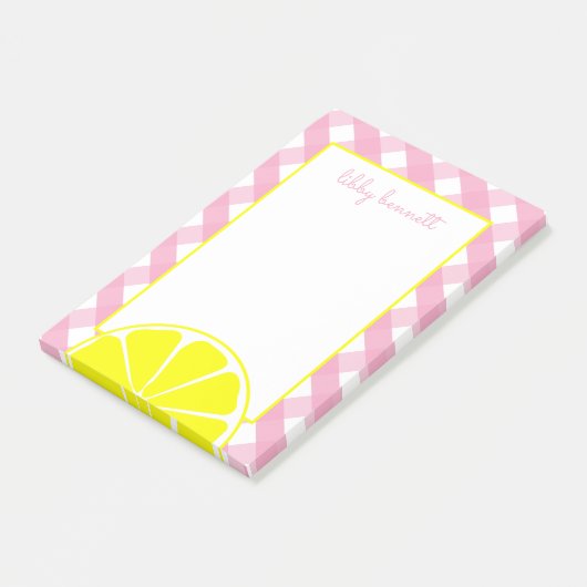 Roze limonade gepersonaliseerd Post-it Notitieblok Post-it® Notes (Schuin)