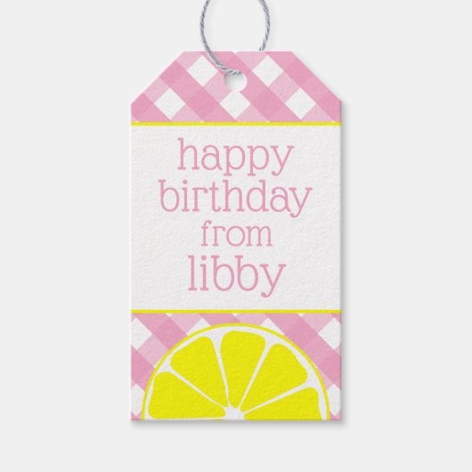 Roze limonade gepersonaliseerde cadeau Labels Cadeaulabel (Voorkant)