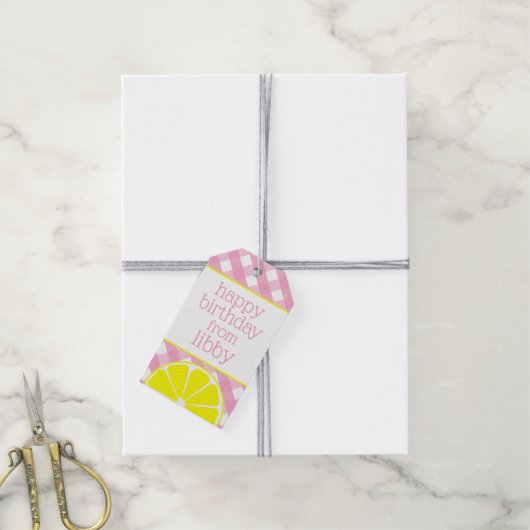 Roze limonade gepersonaliseerde cadeau Labels Cadeaulabel (Met Touw)