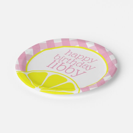 Roze limonade gepersonaliseerde partij Borden Papieren Bordje (Gekanteld)