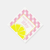 Roze limonade gepersonaliseerde party servetten (Hoek)