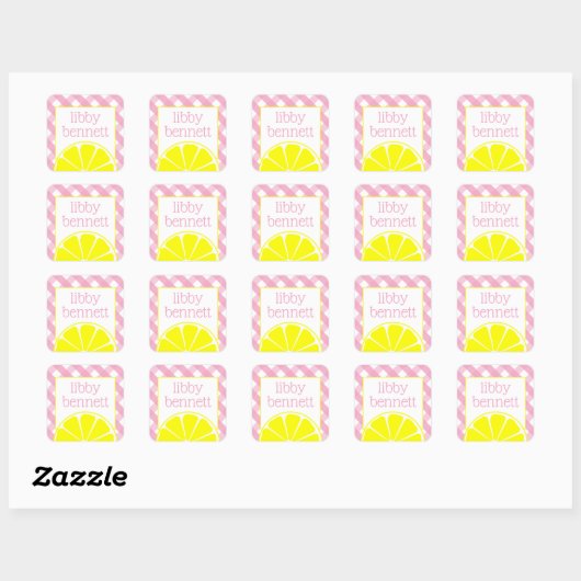Roze limonade gepersonaliseerde Stickers (Vel)