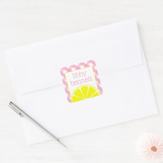 Roze limonade gepersonaliseerde Stickers (Envelop)