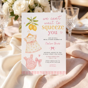 Roze Limonade Gingham Waterverf Baby Meisje Kaart