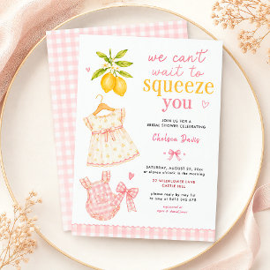 Roze Limonade Gingham Waterverf Meisje Kaart