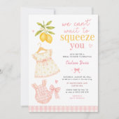 Roze Limonade Gingham Waterverf Meisje Kaart (Voorkant)