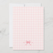 Roze Limonade Gingham Waterverf Meisje Kaart (Achterkant)