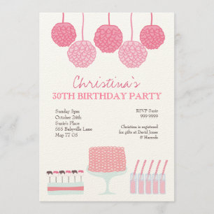 Roze limonade Girls Party Ruffle Cake Invite Kaart