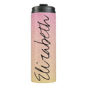 Roze limonade Glitter Ombre Thermosbeker