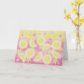 Roze limonade 'Happy Birthday'-groentekaart Kaart (Gele Bloem)