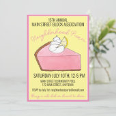 Roze limonade Icebox Lemon Pie Slice Picnic Kaart (Staand voorkant)