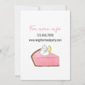 Roze limonade Icebox Lemon Pie Slice Picnic Kaart (Achterkant)