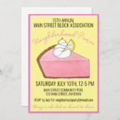 Roze limonade Icebox Lemon Pie Slice Picnic Kaart (Voorkant / Achterkant)