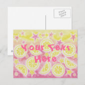 Roze limonade 'Jouw tekst' briefkaart (Voorkant / Achterkant)