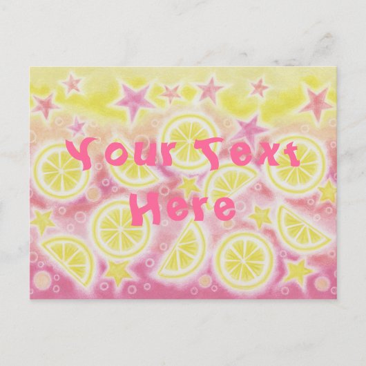Roze limonade 'Jouw tekst' briefkaart (Voorkant)
