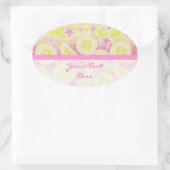 Roze limonade "Jouw tekst"-sticker met ovale stree Ovale Sticker (Tas)