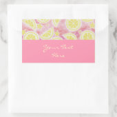 Roze limonade 'Jouw tekst' sticker rechthoek roze (Tas)