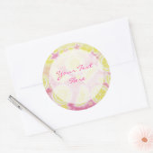 Roze limonade "Jouw tekst" sticker ronde (Envelop)
