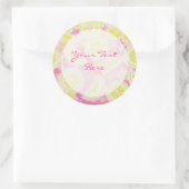 Roze limonade "Jouw tekst" sticker ronde (Tas)