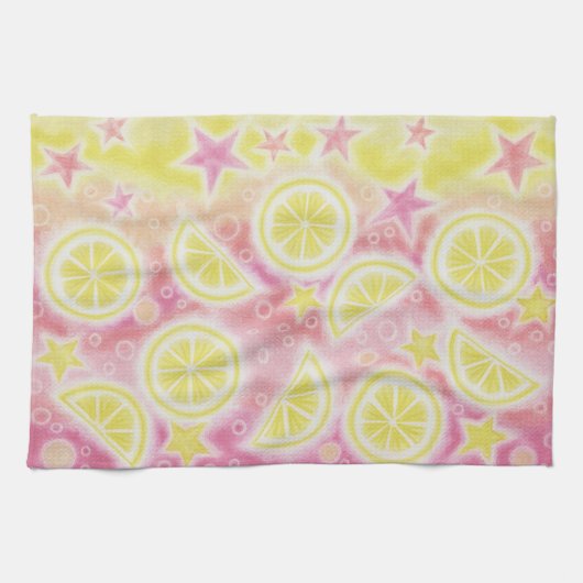 Roze limonade keukenhanddoek (Horizontaal)
