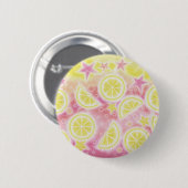 Roze limonade-knoopbadge ronde button 5,7 cm (Voorkant /achterkant)