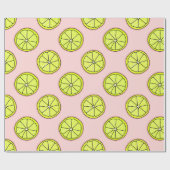 Roze limonade leemon slice Pattern Blush Cadeaupapier (Vlak)