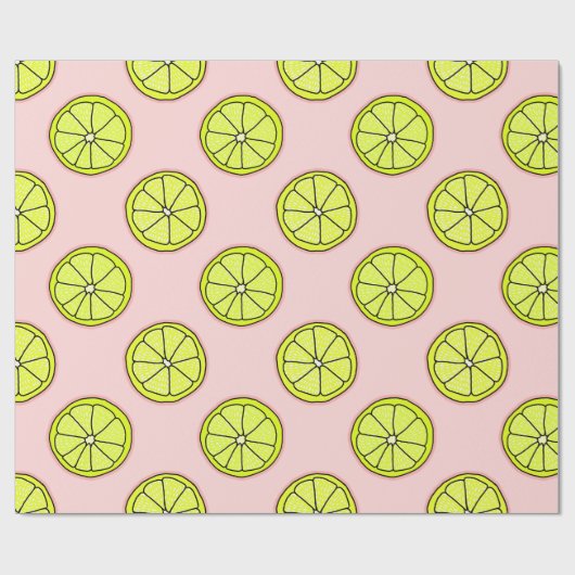 Roze limonade leemon slice Pattern Blush Cadeaupapier (Vlak)