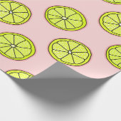 Roze limonade leemon slice Pattern Blush Cadeaupapier (Hoek)